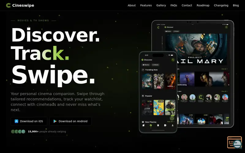 Screenshot of Cineswipe V2