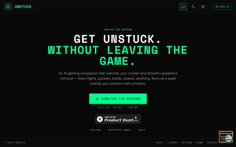 Screenshot of Unstuck