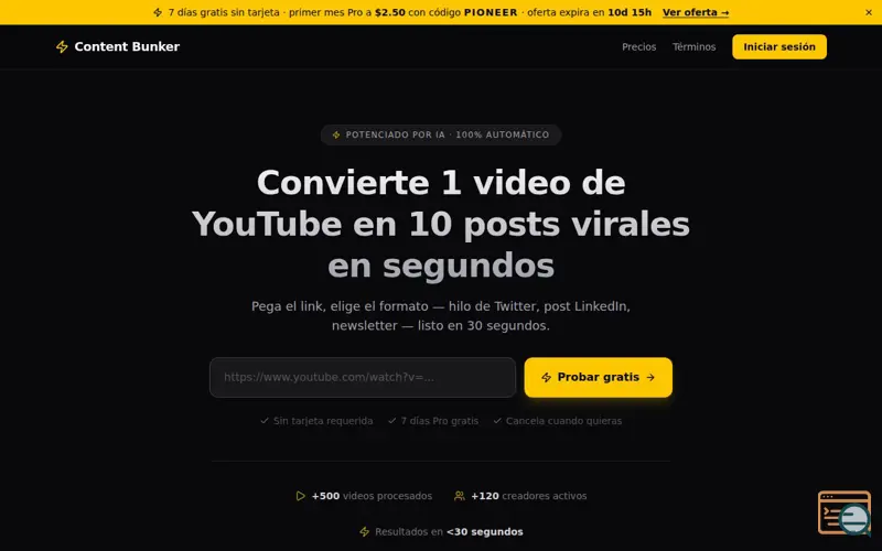 Screenshot of ContentBunker