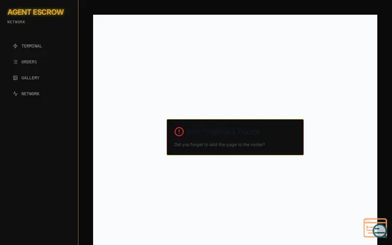 Screenshot of Agent Escrow Network