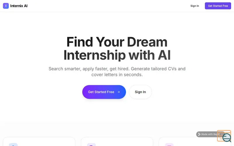 Screenshot of Internix AI