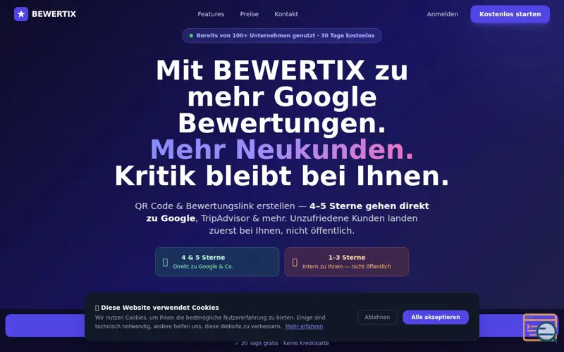 Screenshot of Bewertix