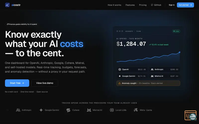 Screenshot of aicostr