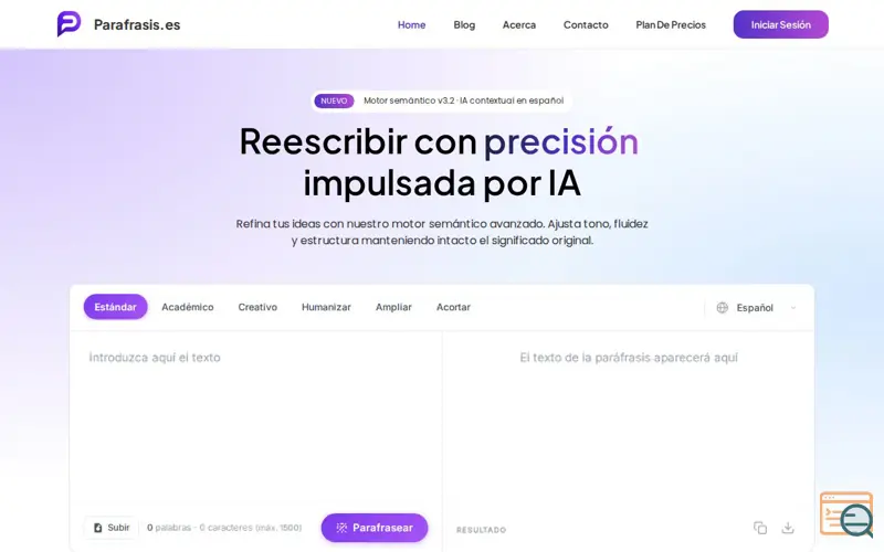Screenshot of Parafrasis
