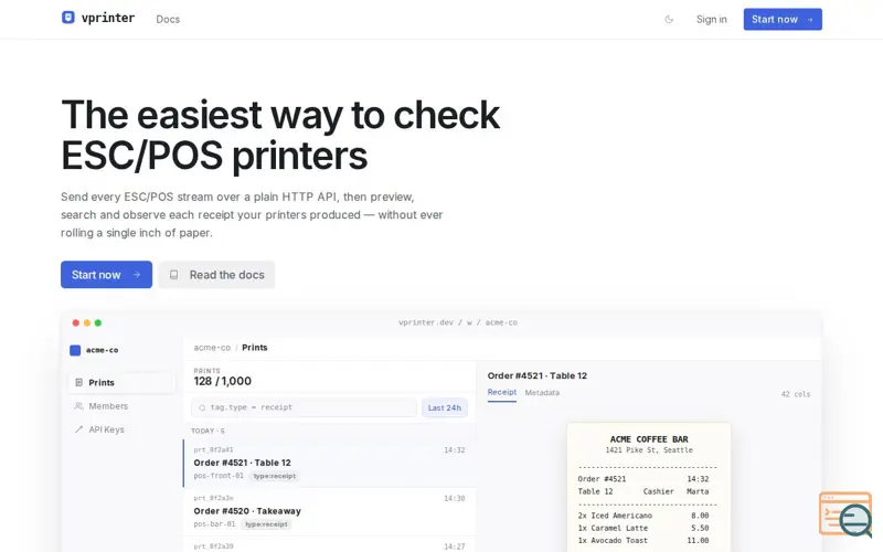 Screenshot of Vprinter