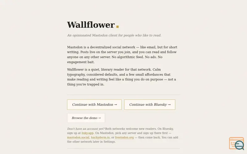 Screenshot of Wallflower.app