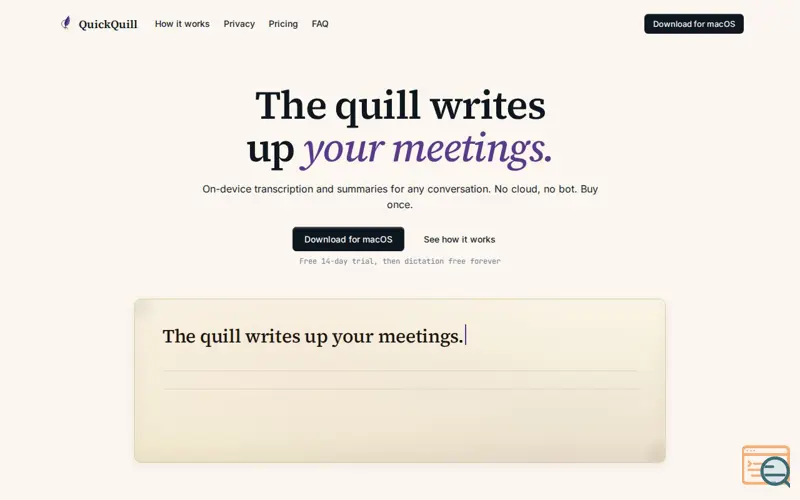 Screenshot of QuickQuill