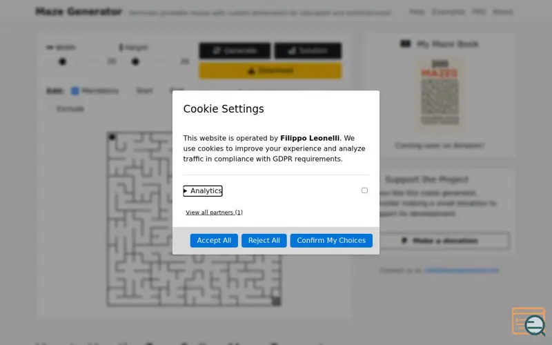 Screenshot of Maze Generator