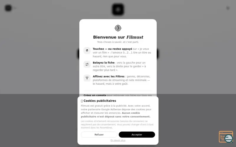 Screenshot of Filmust