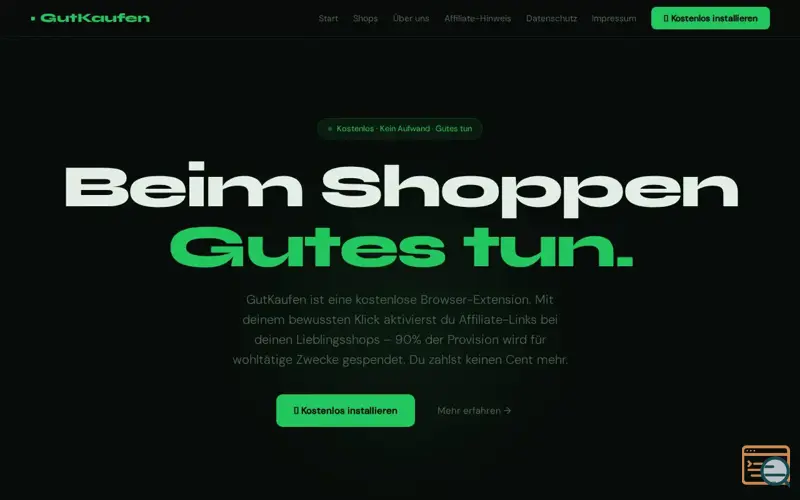 Screenshot of GutKaufen, a launch using Admitad