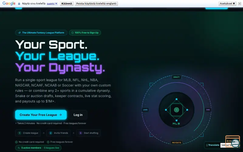 Screenshot of Fantasy365