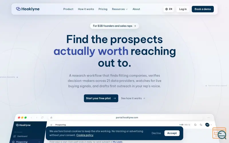 Screenshot of Hooklyne
