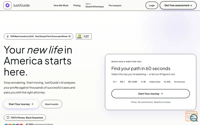 Screenshot of Justiguide