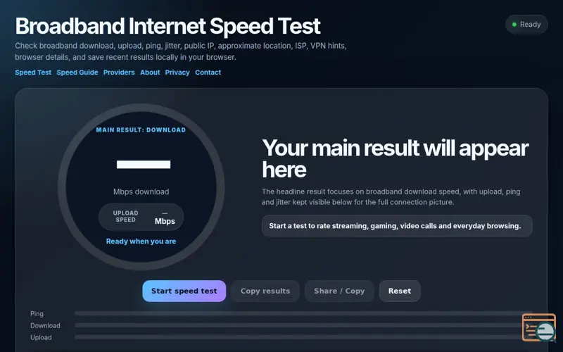 Screenshot of LinkSpeed