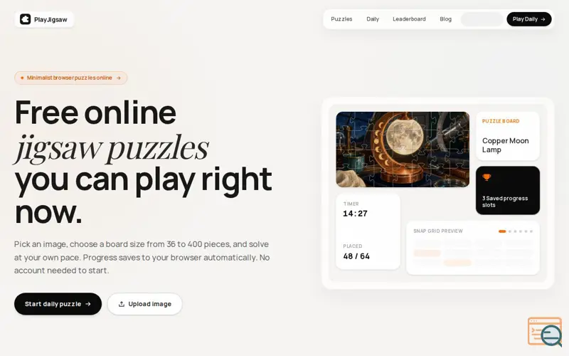 Screenshot of PlayJigsaw