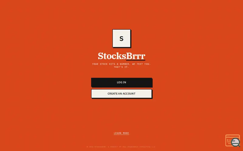 Screenshot of StocksBrrr