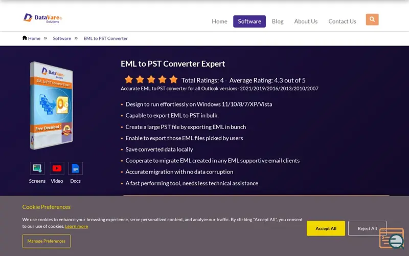 Screenshot of DataVare EML to PST Converter Expert