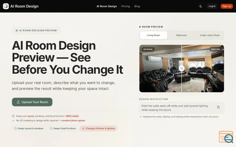 Screenshot of AI Room Design