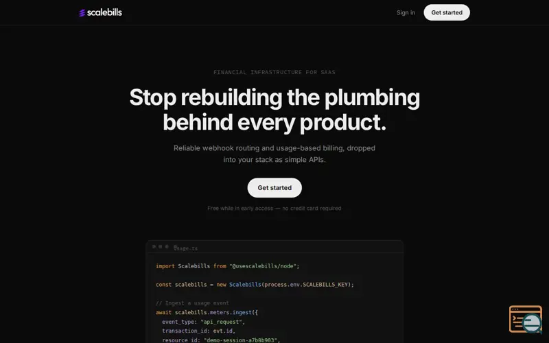 Screenshot of Scalebills