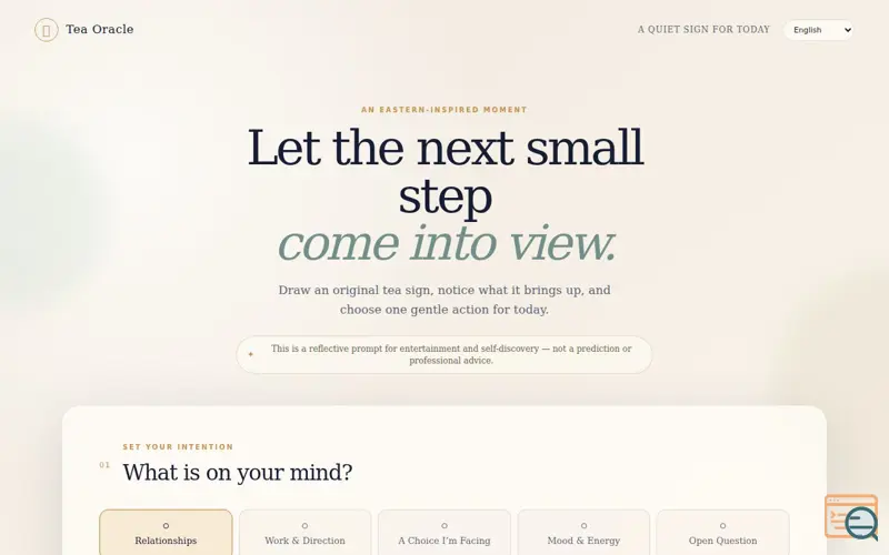 Screenshot of Tea Oracle