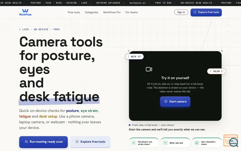 Screenshot of WorkPose