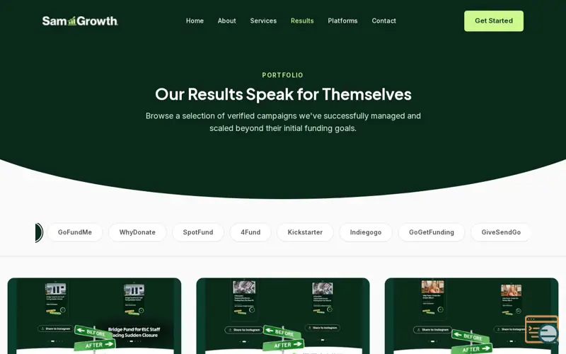 Screenshot of SamGrowth Agency