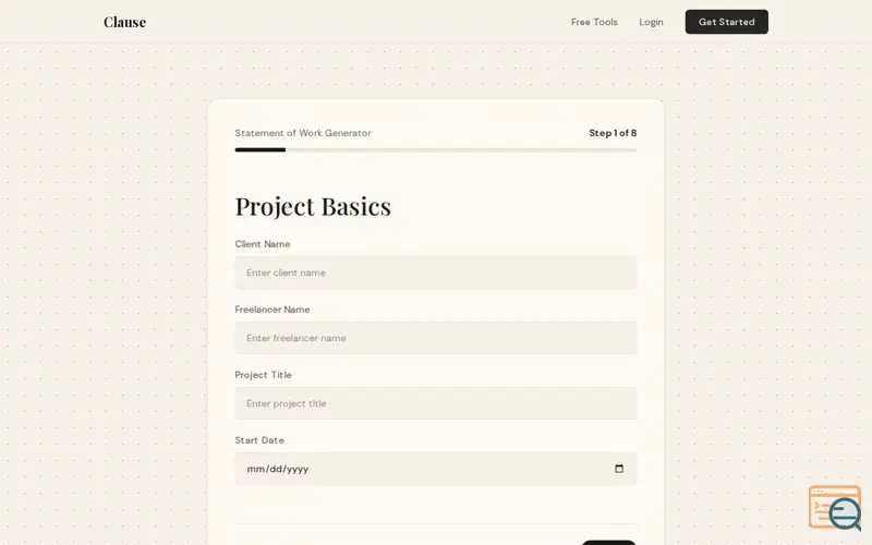 Screenshot of Clauseapp