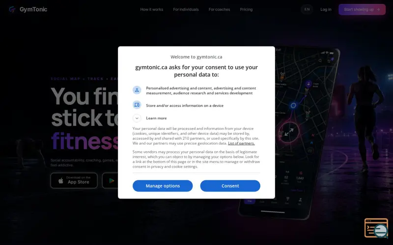 Screenshot of GymTonic