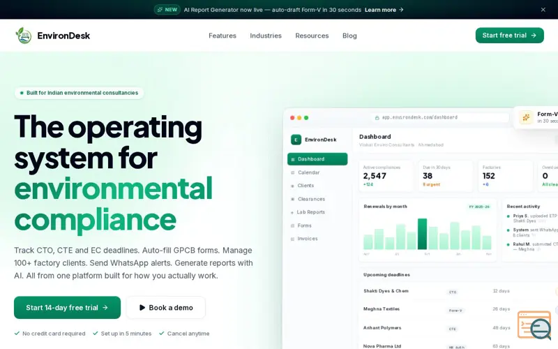 Screenshot of EnvironDesk