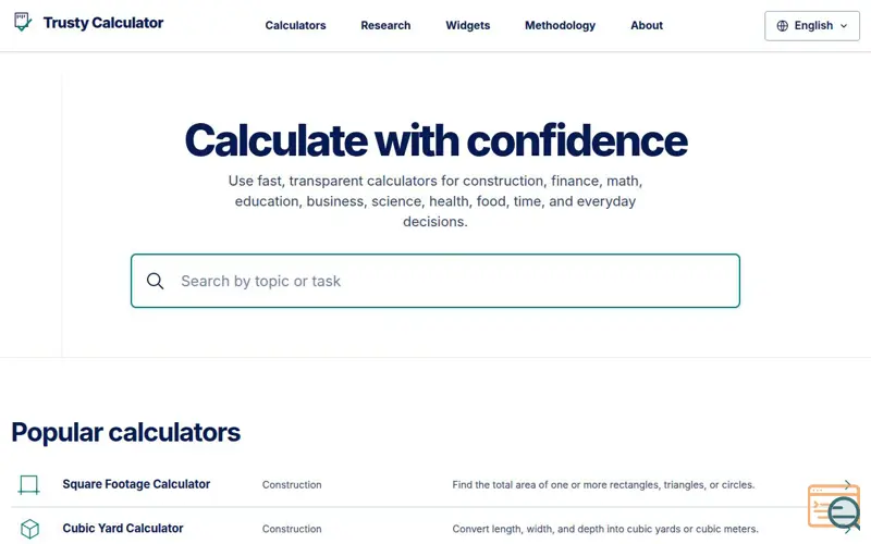 Screenshot of Trusty Calculator