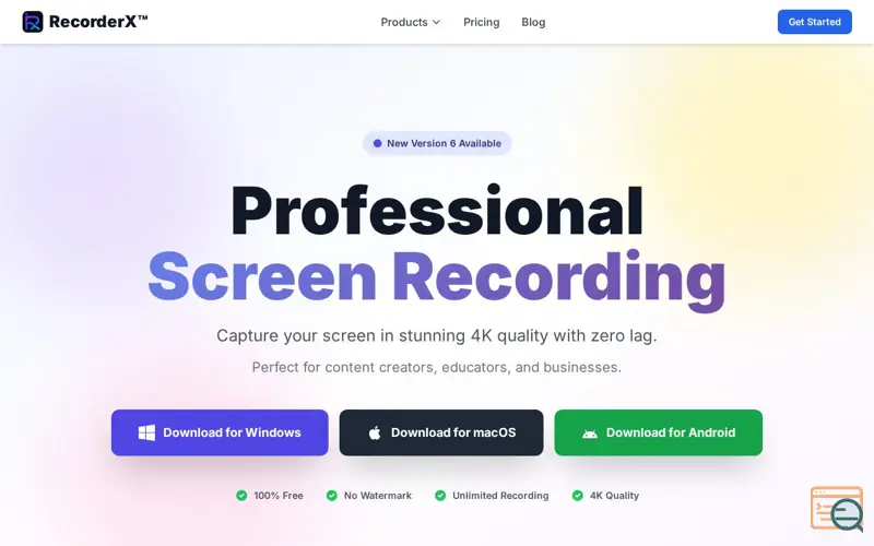 Screenshot of RecorderX