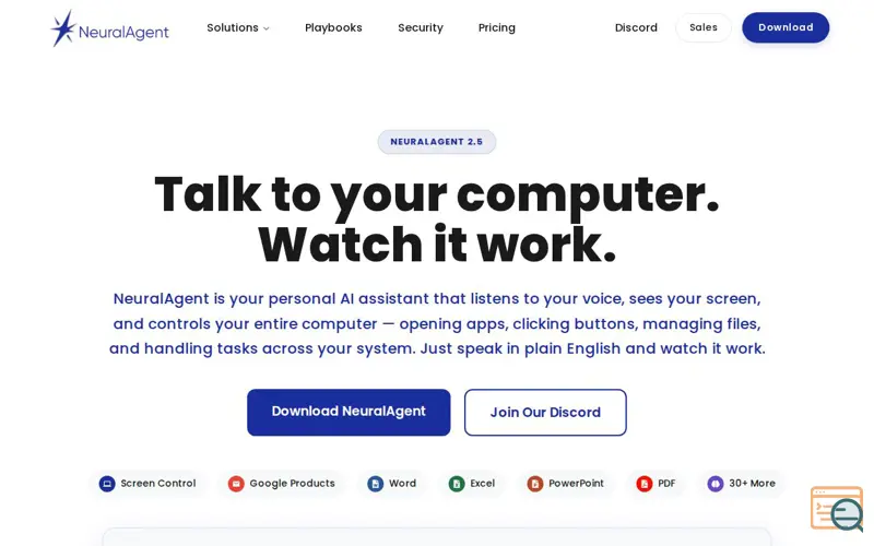Screenshot of NeuralAgent 2.5