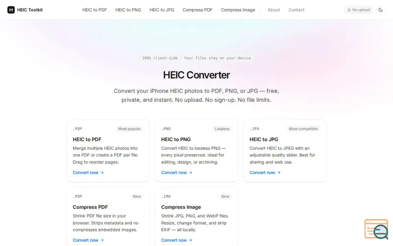 Screenshot of HEIC Toolkit