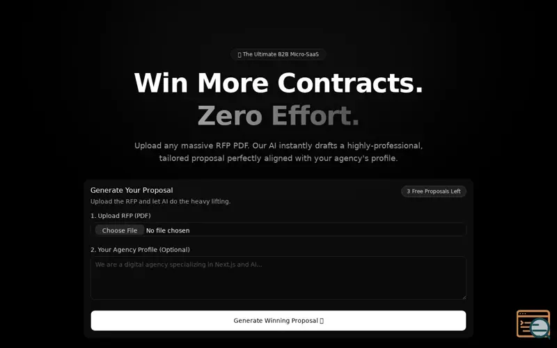 Screenshot of WinRFP AI