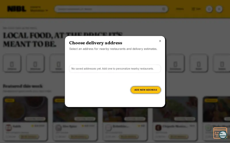 Screenshot of NiBL — Eat well, sip something new