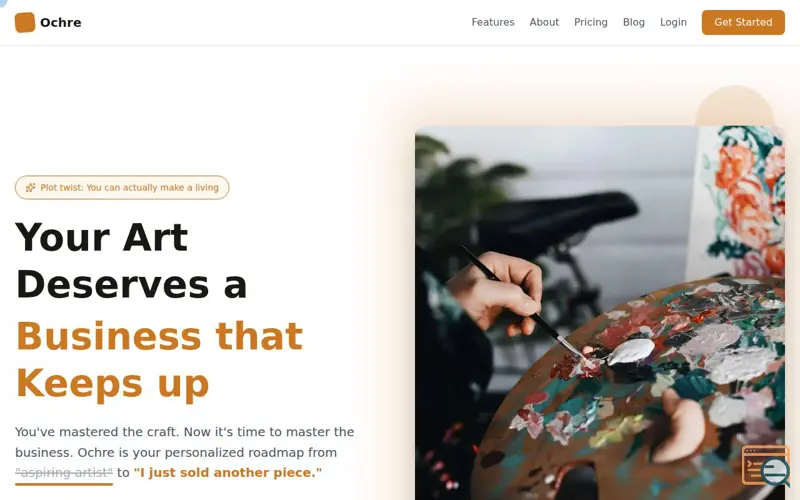 Screenshot of Ochre — Grow Your Creative Business