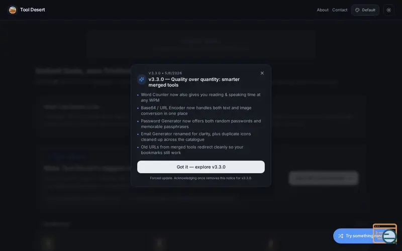 Screenshot of Tool Desert