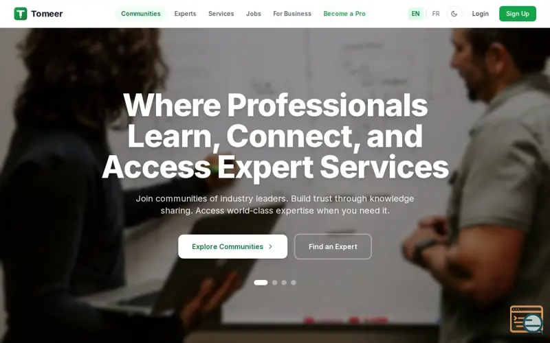 Screenshot of Tomeer - Communities and Marketplace