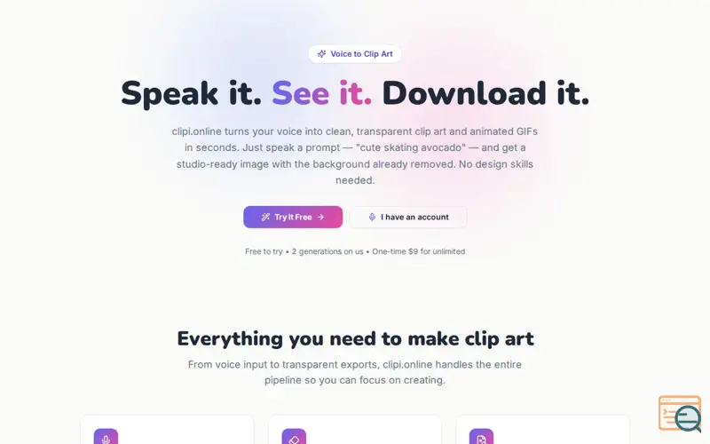 Screenshot of clipi