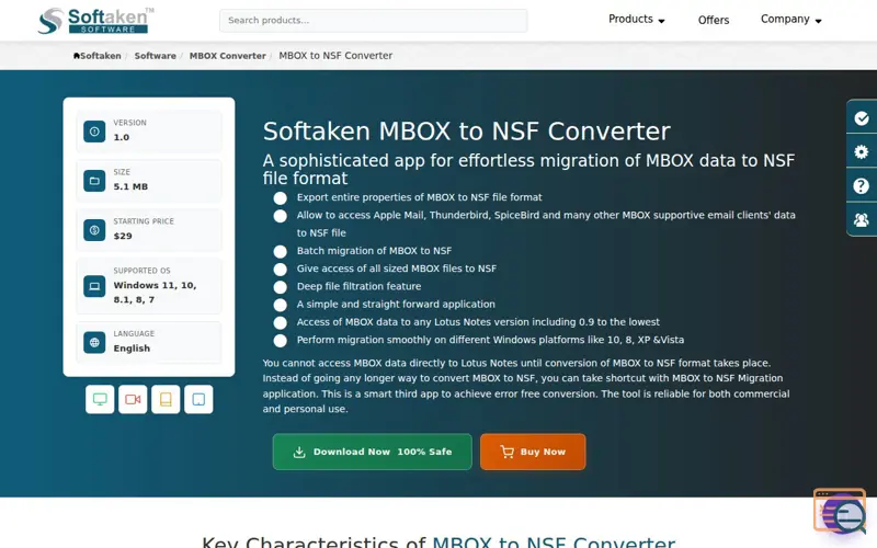Screenshot of Softaken MBOX to NSF Converter
