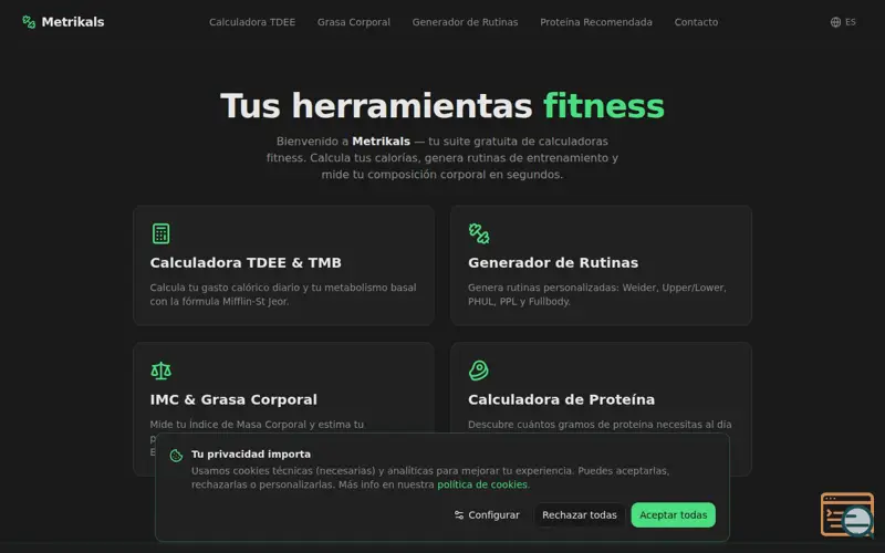 Screenshot of Metrikals