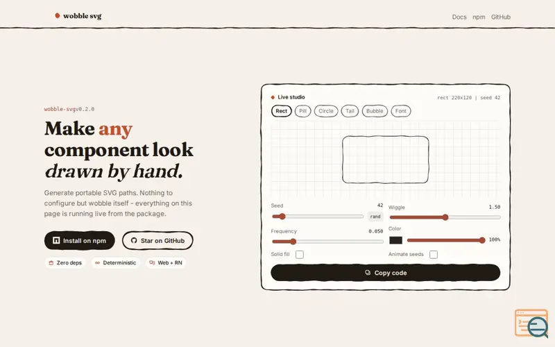 Screenshot of wobble svg