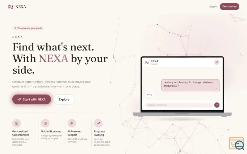Screenshot of NEXA — Find what's next.