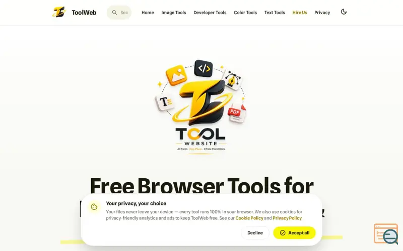 Screenshot of Free Online Developer & Design Tools | ToolWeb