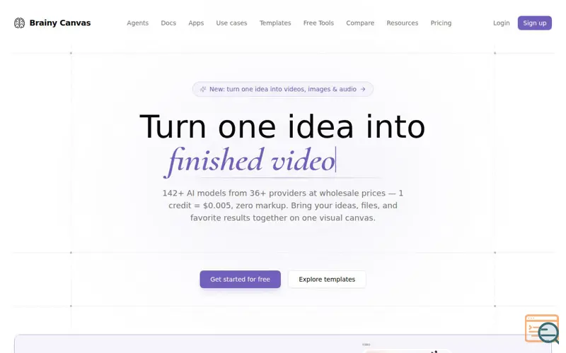 Screenshot of Brainy Canvas, a launch using HTTP/3
