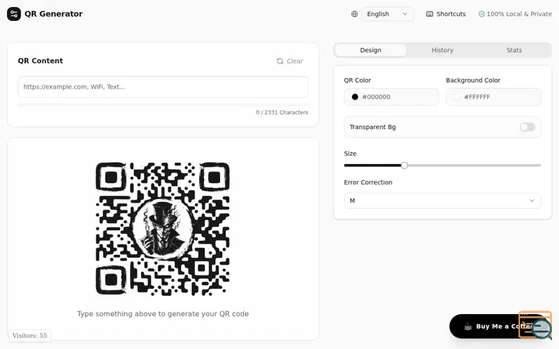 Screenshot of Free Text - QR Code Generator