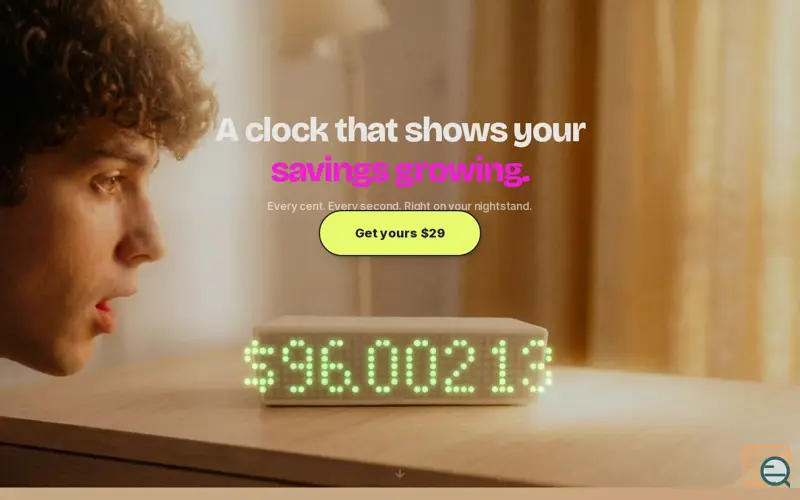 Screenshot of VaultLeap Money Clock