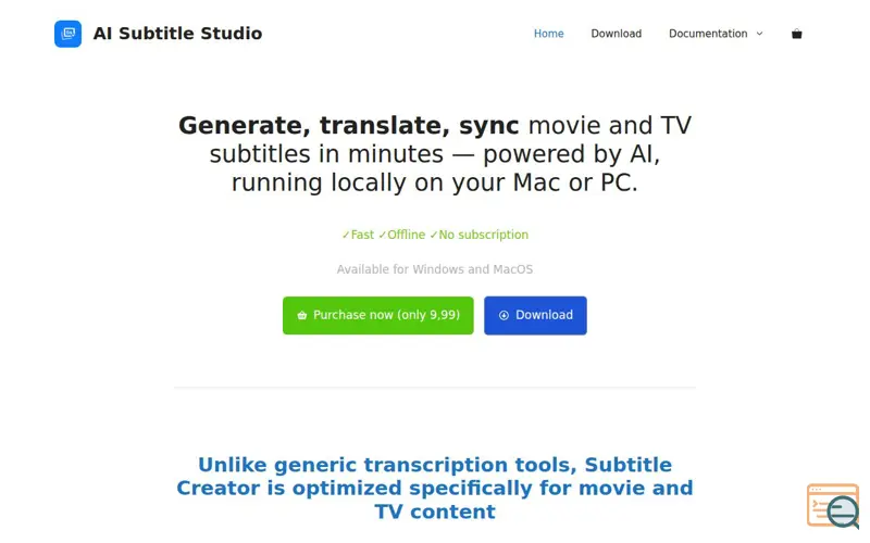 Screenshot of AI Subtitle Studio