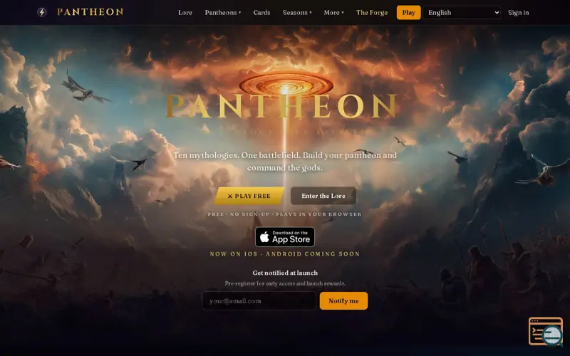Screenshot of PANTHEON — Mythology Card Battler | Build Decks, Battle Gods