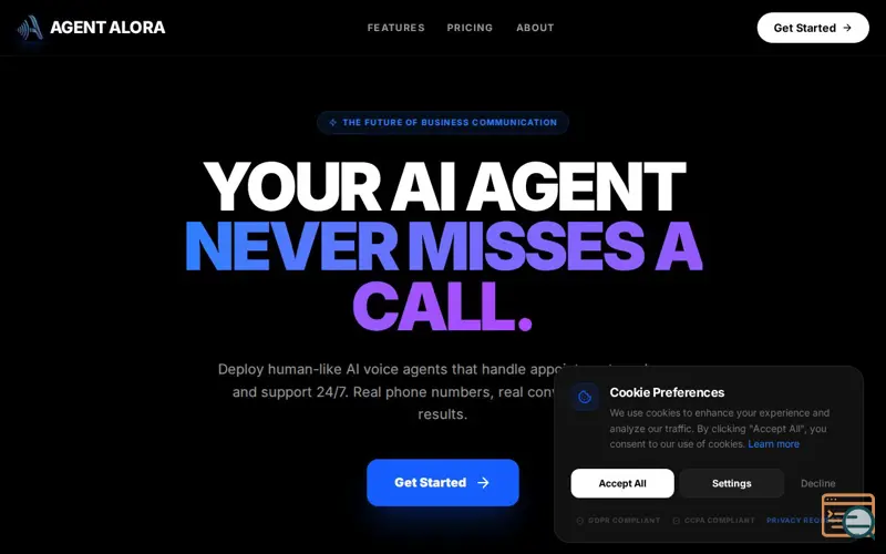 Screenshot of Agent Alora